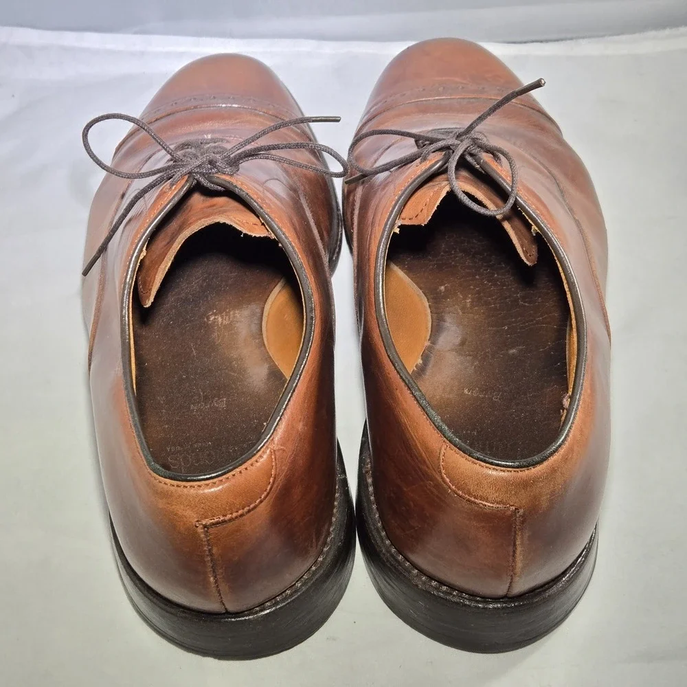 Allen Edmonds Mens Sz 8 Oxford Shoe Byron‎ Cap Toe Leather Dress Brown